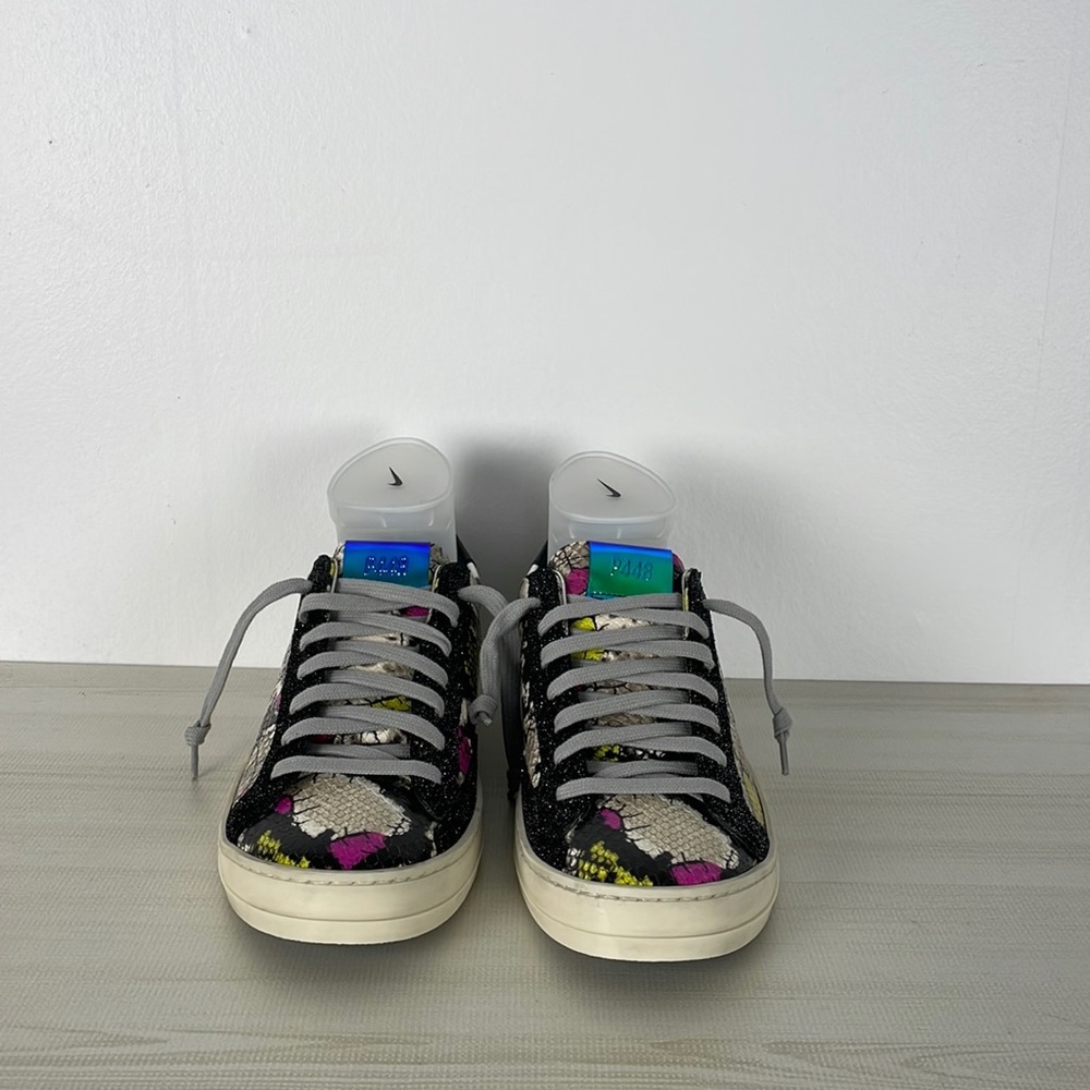 P448 women's S-21 John-W multicolor lace up snakeskin low top sneaker Size 7.5-8